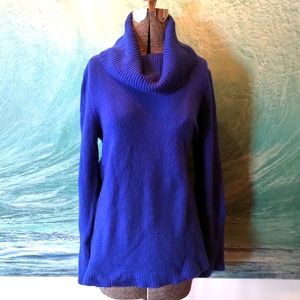 Cozy oversized royal blue cowl neck sweater